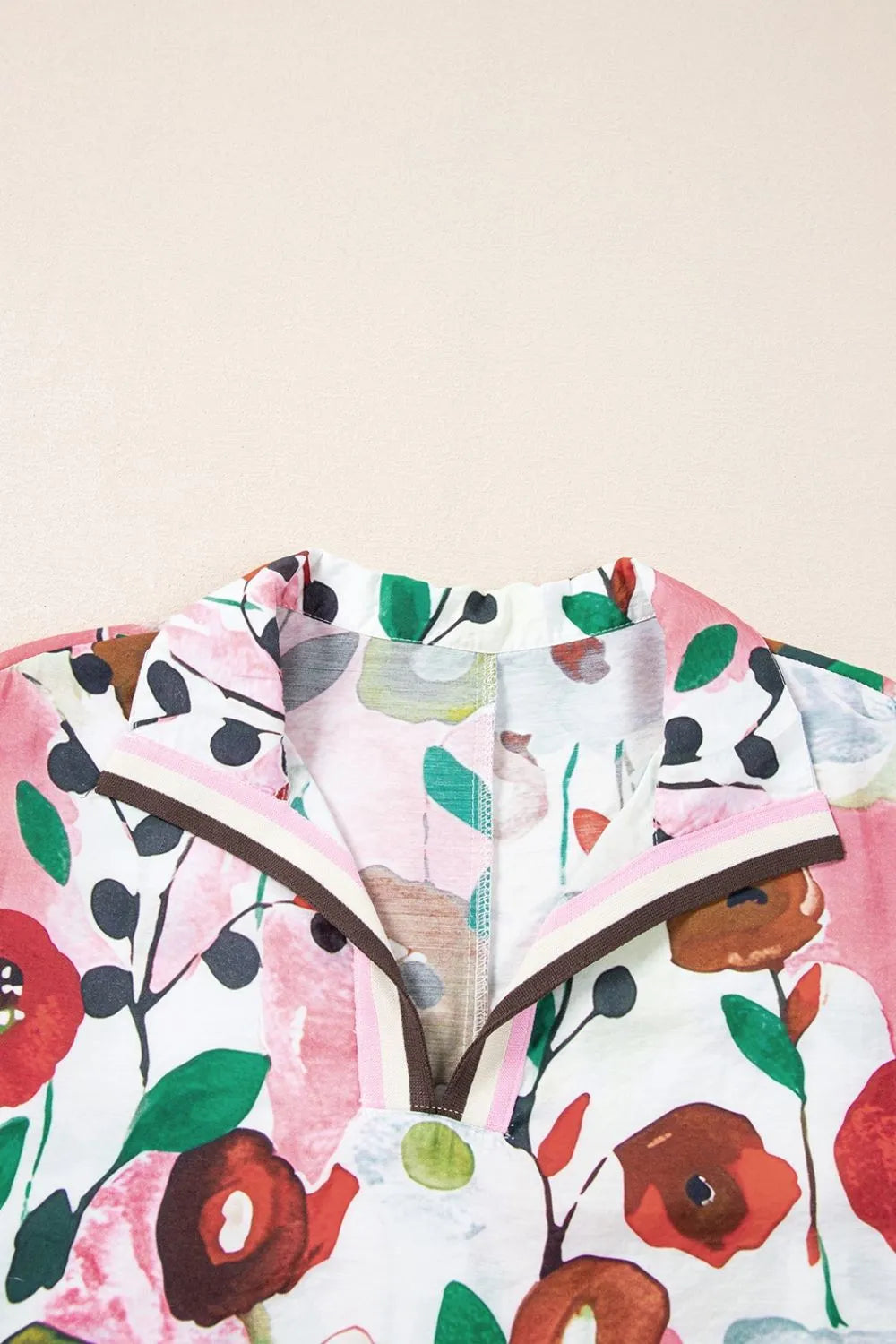 Floral Print Short Sleeve Blouse