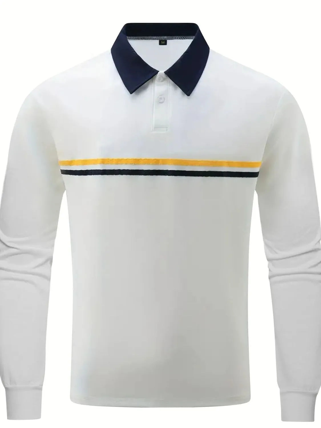 Men's Full Size Collared Neck Long Sleeve Polo Plus Size