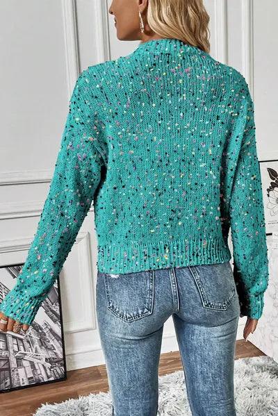 Confetti Button Up Long Sleeve Cardigan - Clothes For Her Online Store