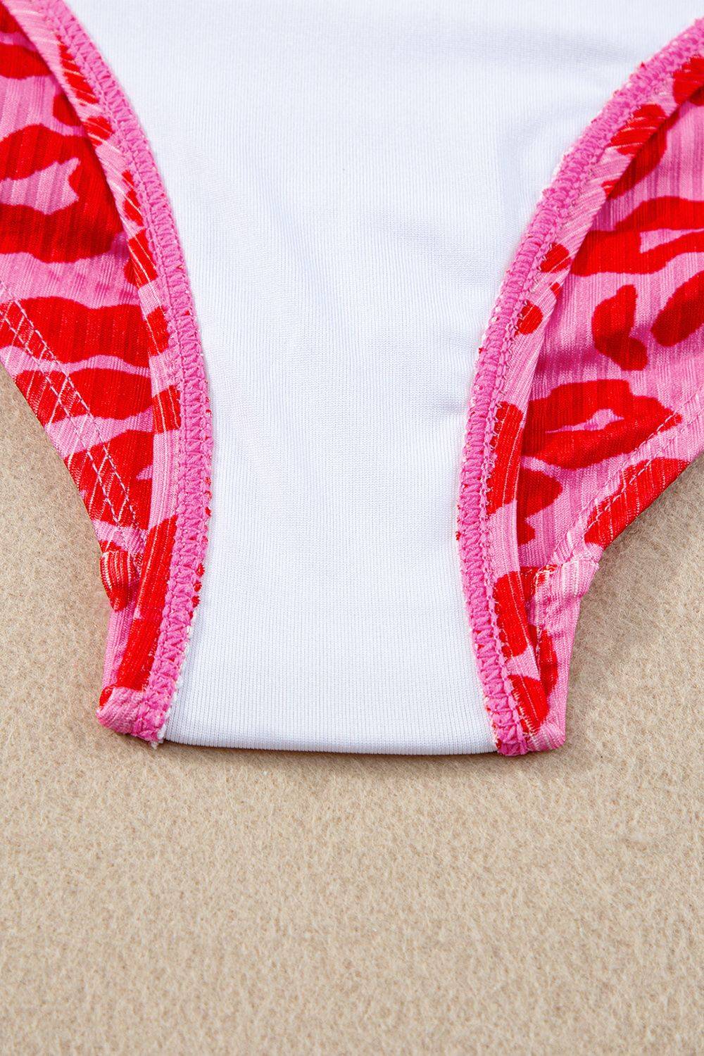 Leopard Cutout Ribbed Side Drawstring One-Piece Swimsuit - Clothes For Her Online Store