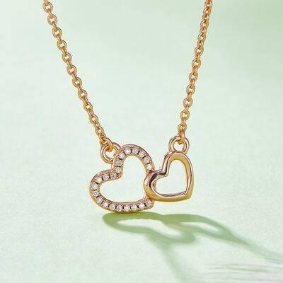 Moissanite 925 Sterling Silver Heart Necklace - Clothes For Her Online Store