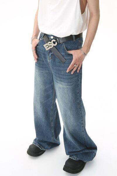 Wide Leg Jeans with Pockets - Clothes For Her Online Store
