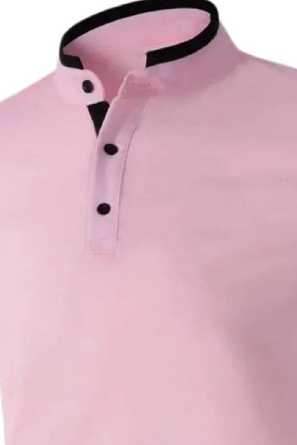Men's Full Size Stand Collar Contrast Short Sleeve Polo Plus Size - Clothes For Her Online Store