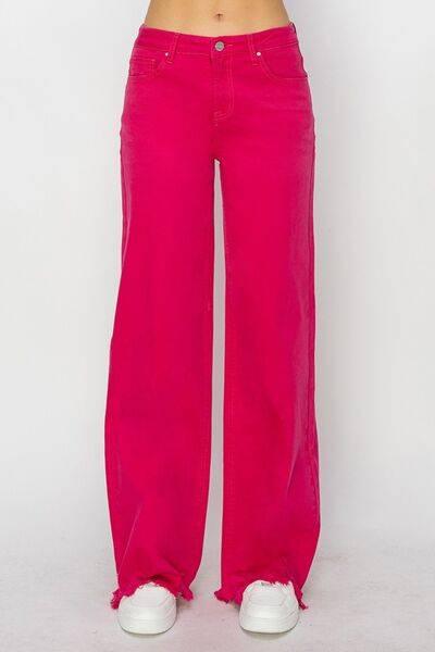RISEN High Rise Wide Leg Jeans - Clothes For Her Online Store