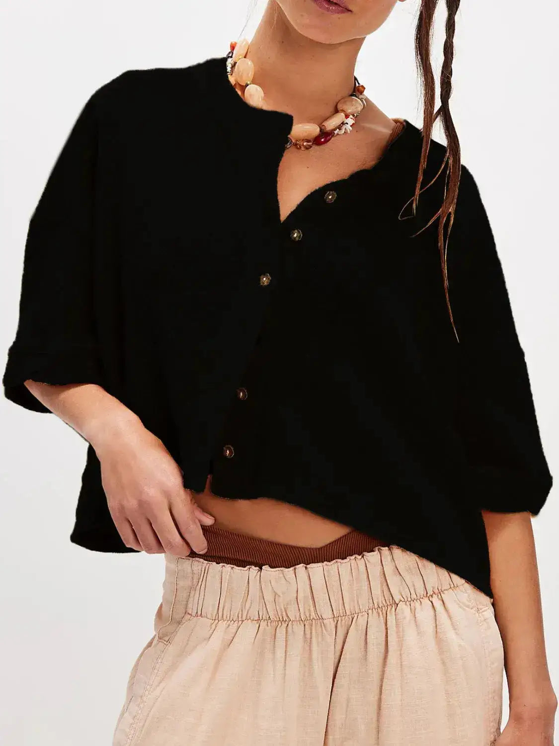 Button Down Half Sleeve Shirt - Clothes For Her Online Store