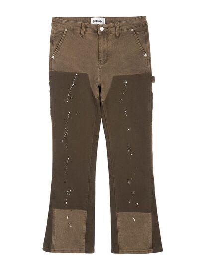 Men's Color Block Jeans with Pockets - Clothes For Her Online Store