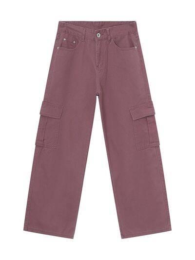 Wide Leg Cargo Jeans - Clothes For Her Online Store