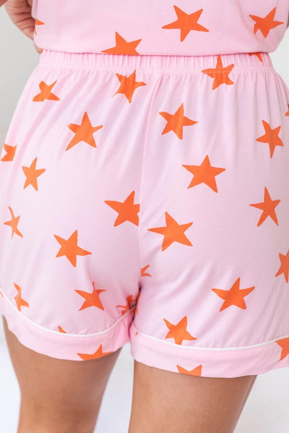 Star Print Short Sleeve Shirt and Shorts Set - Clothes For Her Online Store