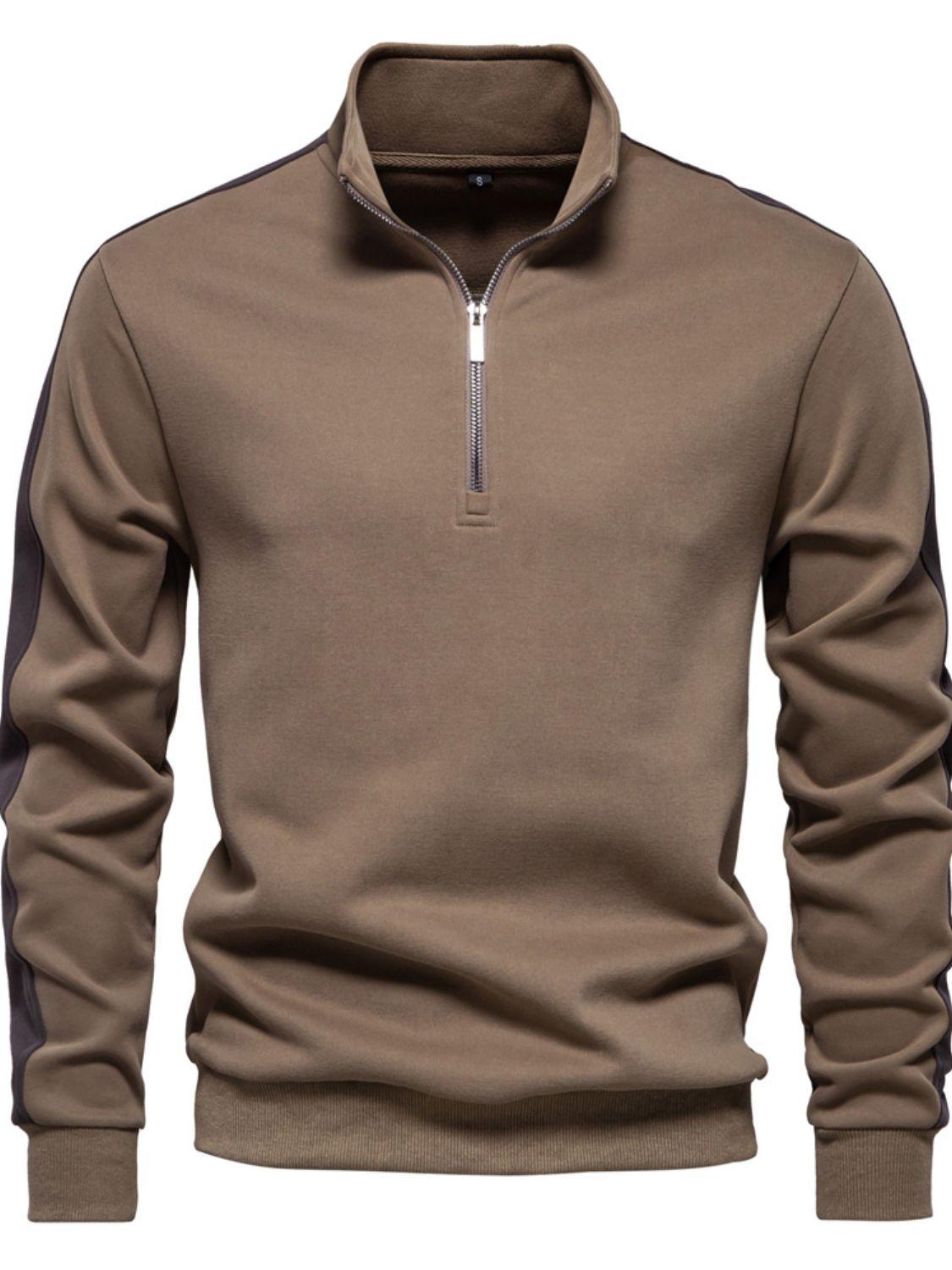 Men's Contrast Striped Long Sleeve Sweatshirt - Clothes For Her Online Store