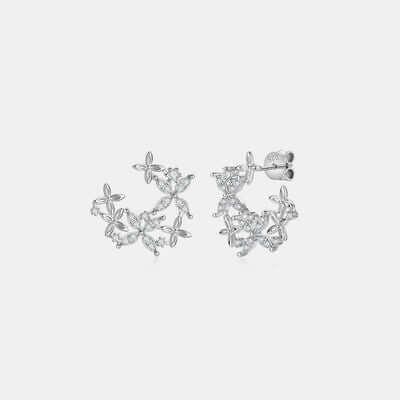 925 Sterling Silver Moissanite Lucky Clover Earrings - Clothes For Her Online Store