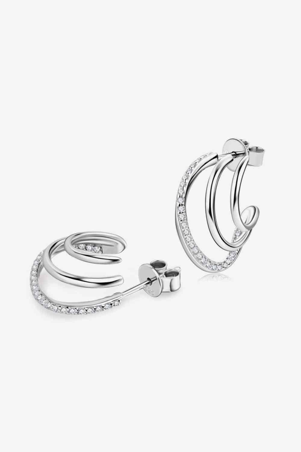 Moissanite 925 Sterling Silver Earrings - Clothes For Her Online Store