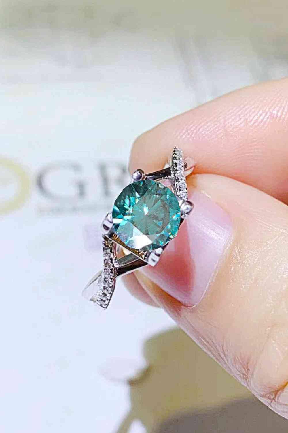 1 Carat Moissanite Crisscross 925 Sterling Silver Ring - Clothes For Her Online Store