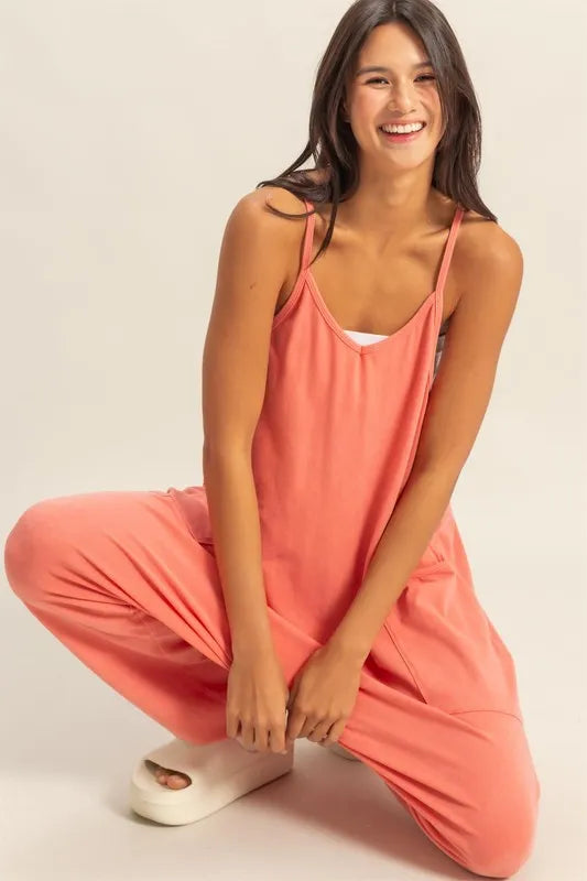 HYFVE Relaxed Fit Mineral Washed Overalls with Pockets - Clothes For Her Online Store