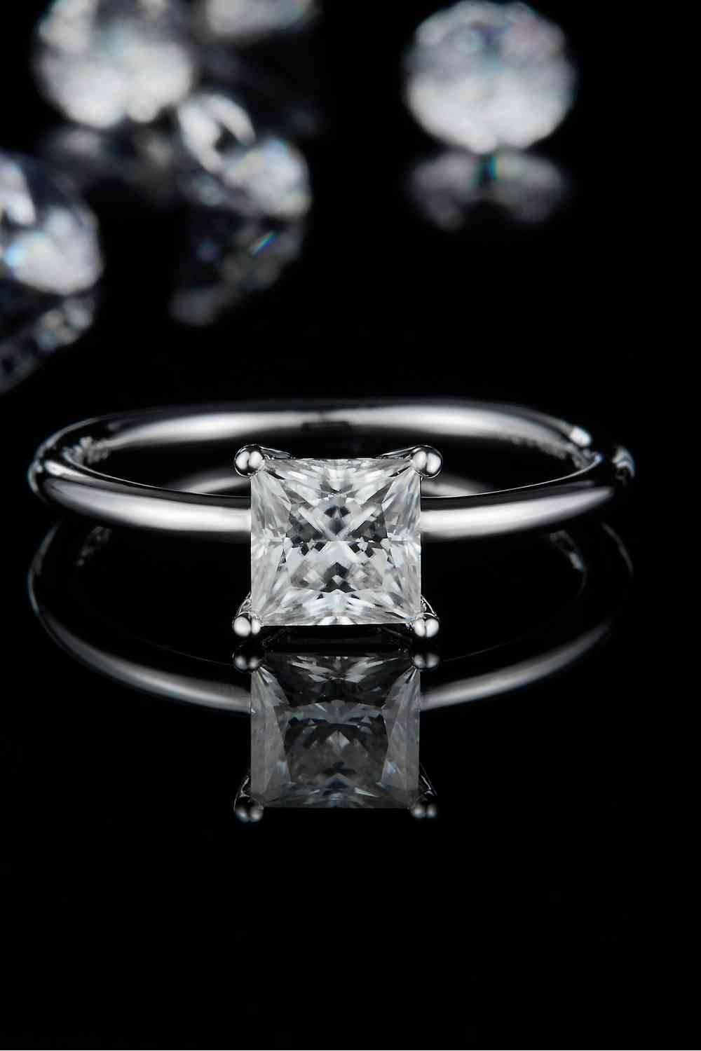 1 Carat Moissanite 925 Sterling Silver Solitaire Ring - Clothes For Her Online Store