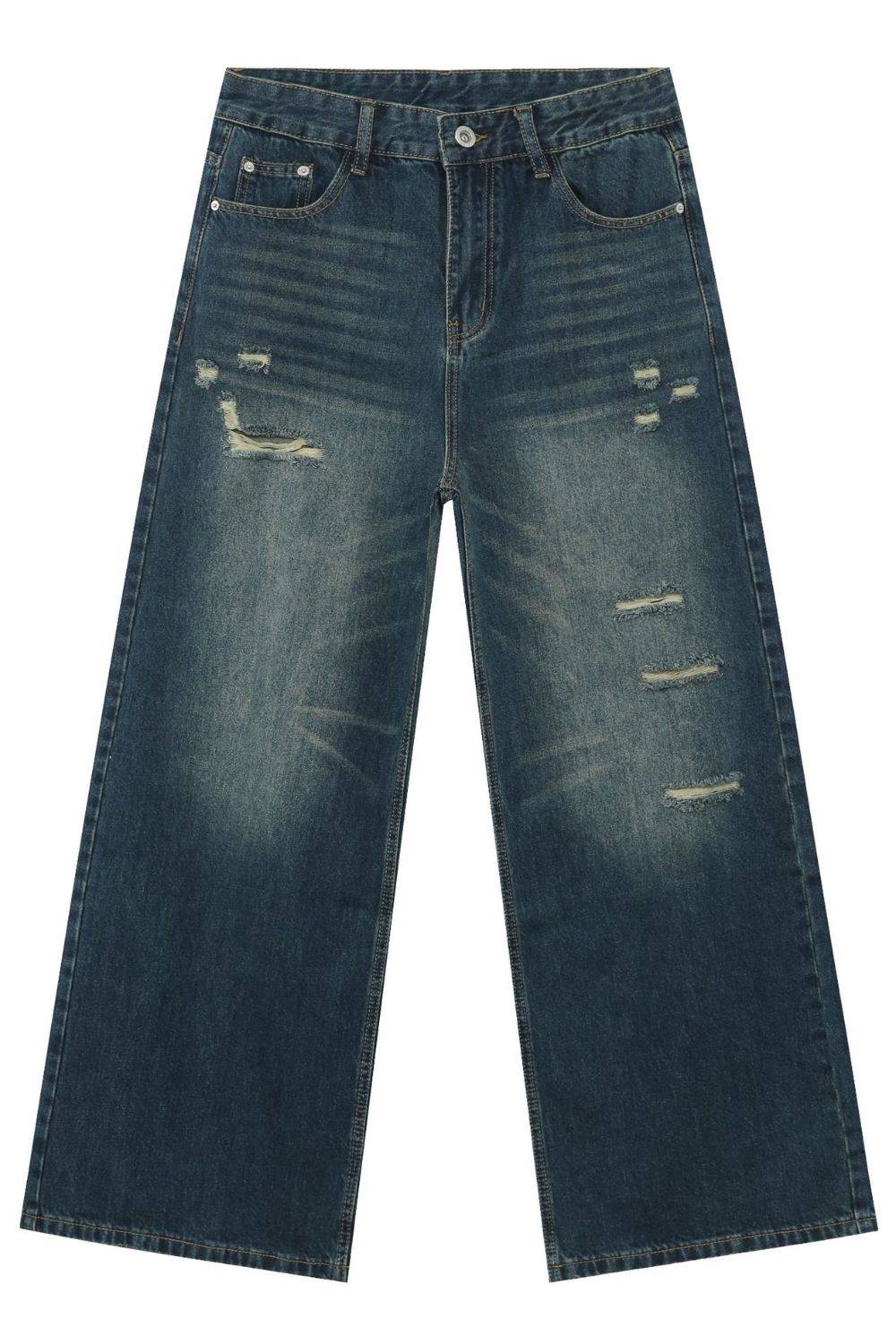 Men's Distressed Wide Leg Jeans - Clothes For Her Online Store
