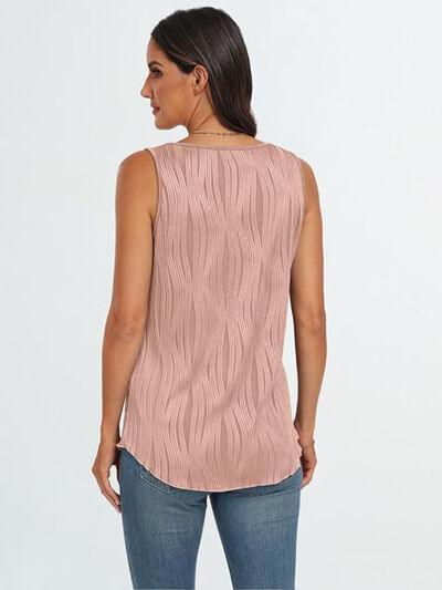 Round Neck Wide Strap Tank - Clothes For Her Online Store