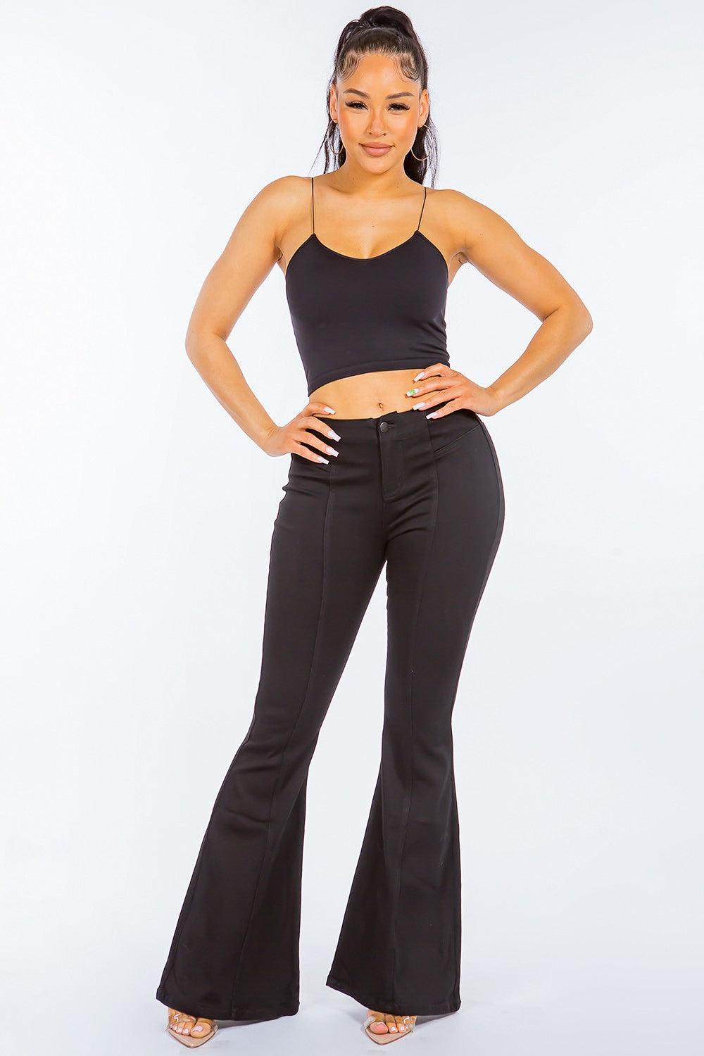 American Bazi High Waist Pull On Flare Jeans - Clothes For Her Online Store