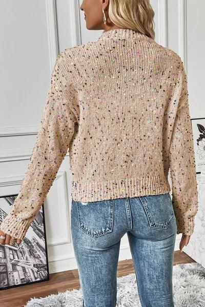 Confetti Button Up Long Sleeve Cardigan - Clothes For Her Online Store