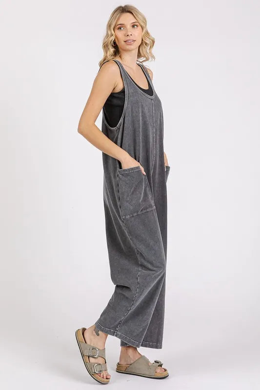 Mittoshop Scoop Neck Wide Leg Overalls - Clothes For Her Online Store