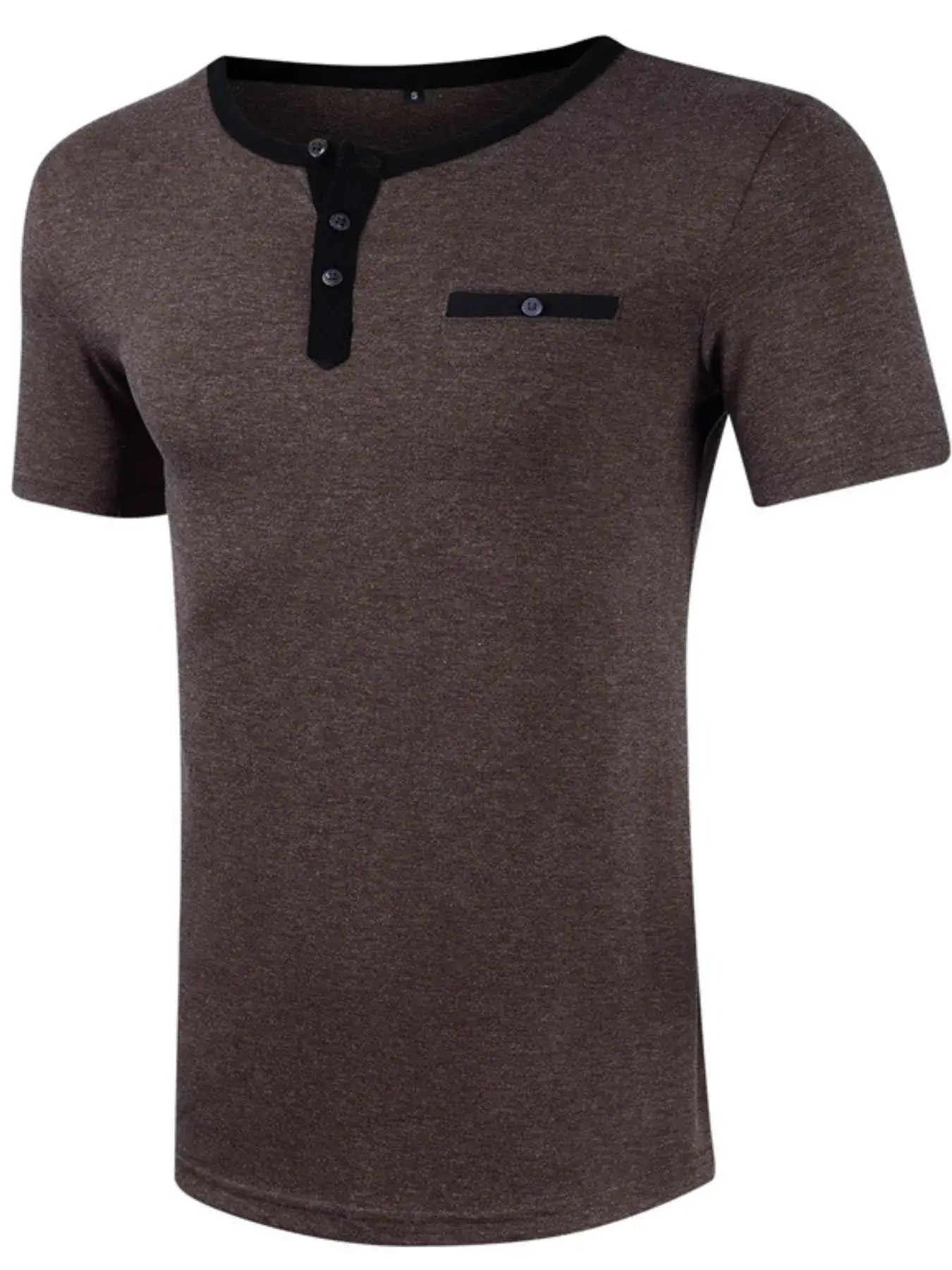 Men's Casual Henley Pocket T-Shirt