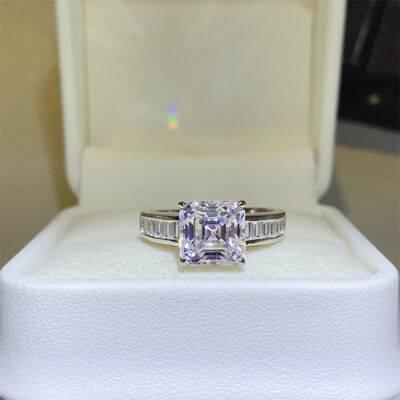 3 Carat Moissanite 925 Sterling Silver Square Shape Ring - Clothes For Her Online Store