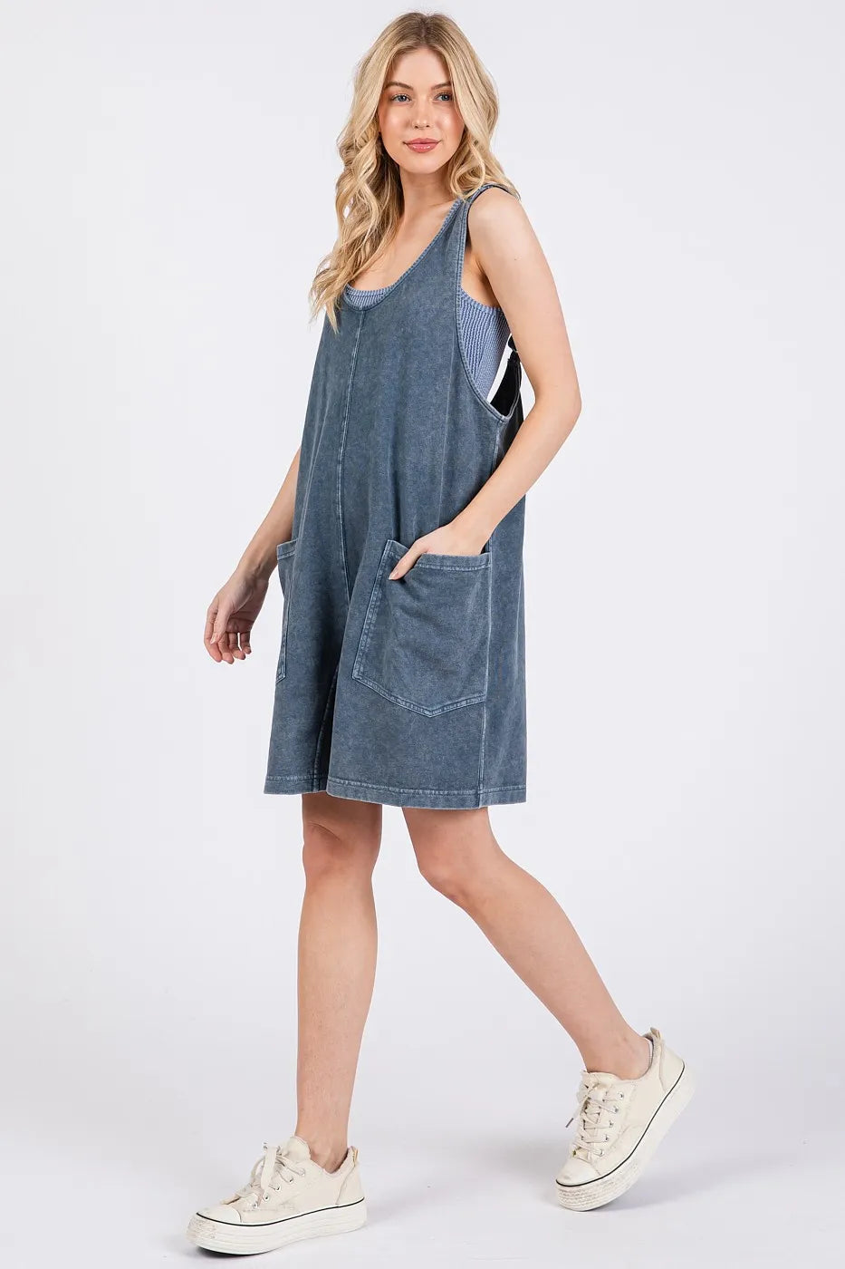 Mittoshop Low Scoop Neck Tank Washed French Terry Romper