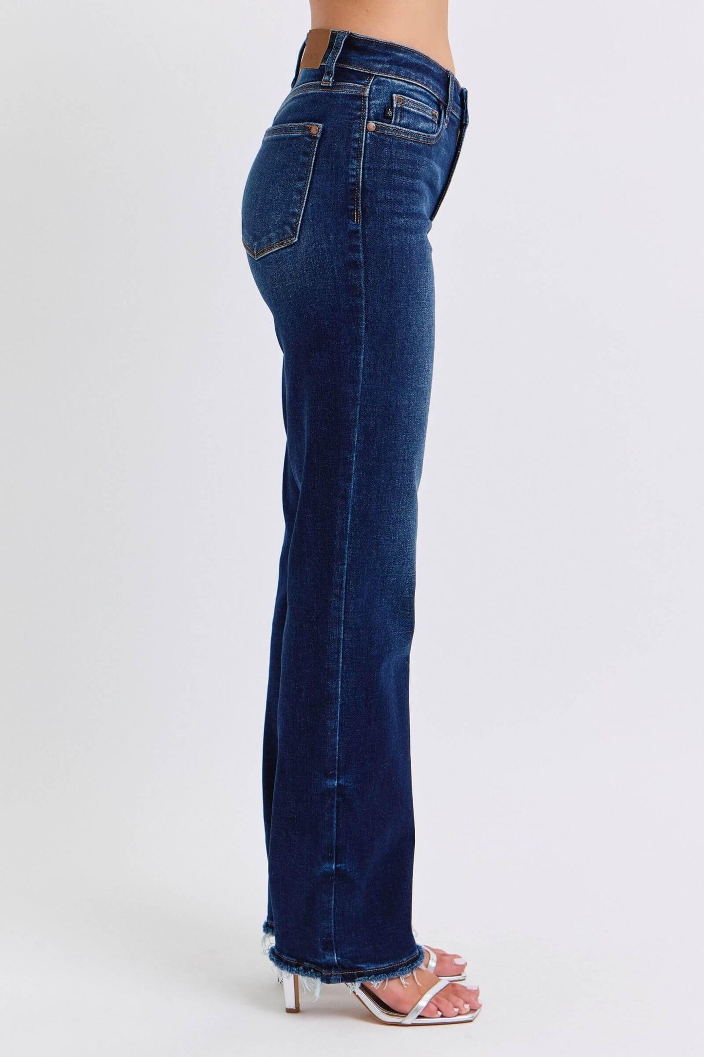 Judy Blue Full Size Raw Hem Straight Leg Jeans - Clothes For Her Online Store