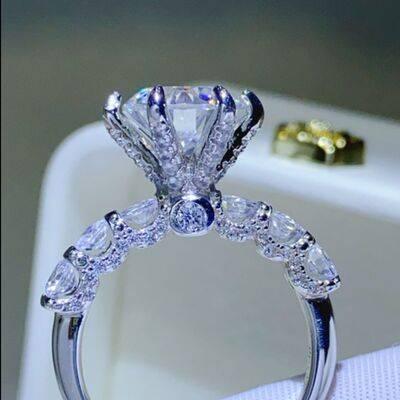 3 Carat Moissanite 925 Sterling Silver Ring - Clothes For Her Online Store
