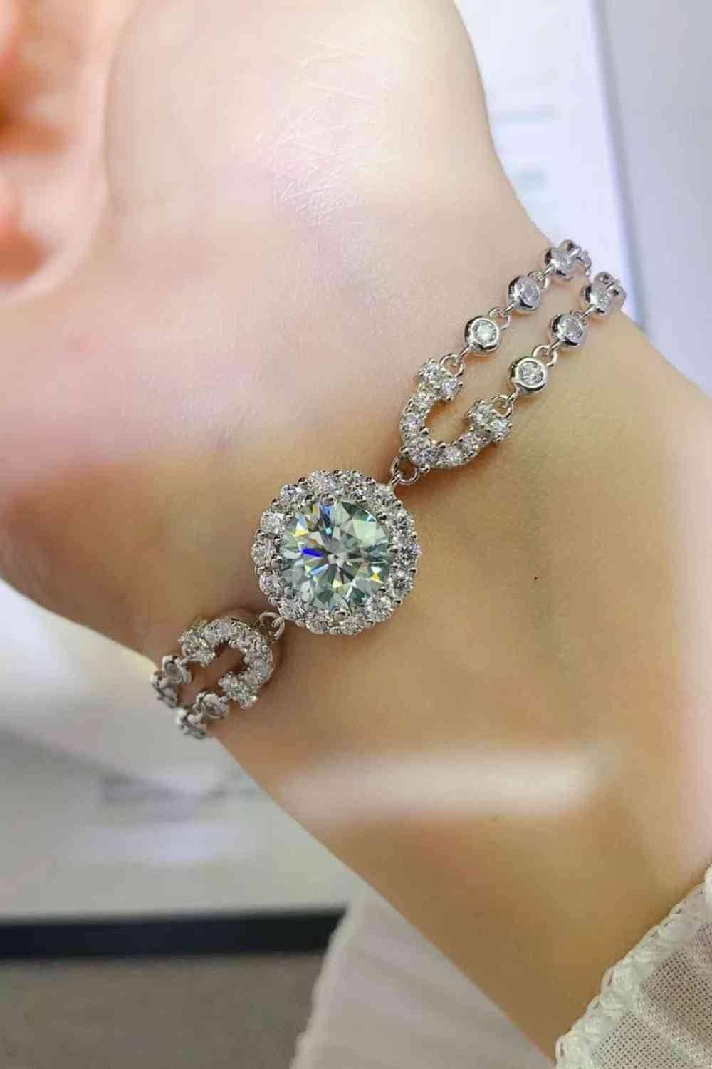 2 Carat Moissanite Double-Layered Bracelet - Clothes For Her Online Store