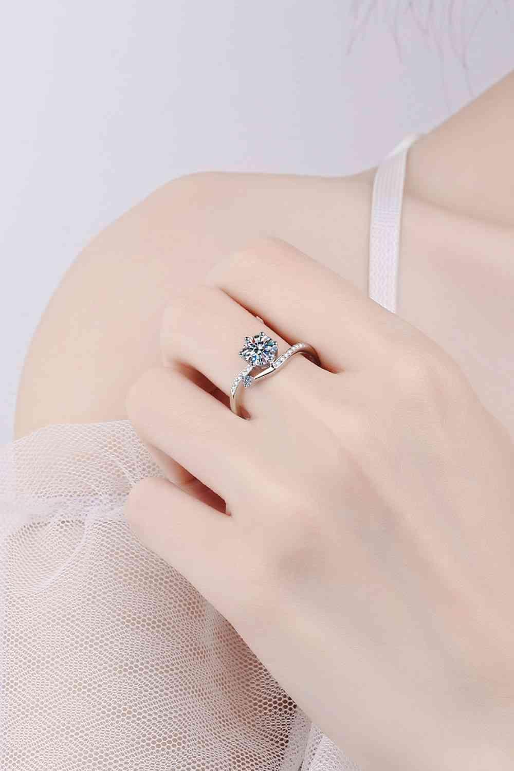 On My Mind 925 Sterling Silver Moissanite Ring - Clothes For Her Online Store