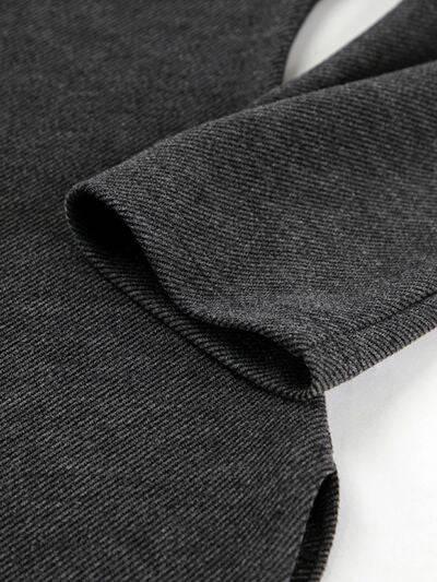 Side Slit One Shoulder Long Sleeve Top - Clothes For Her Online Store