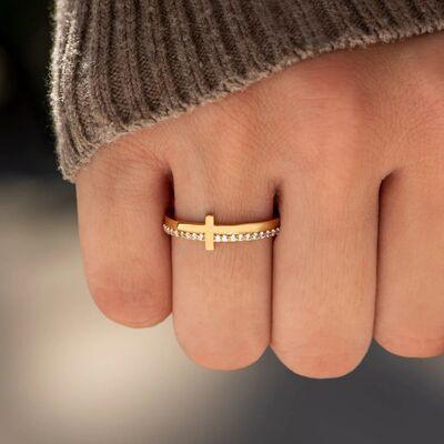 925 Sterling Silver Cross Ring - Clothes For Her Online Store