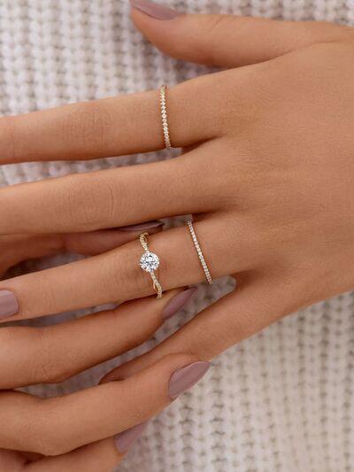 925 Sterling Silver Inlaid Zircon Ring - Clothes For Her Online Store