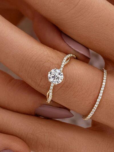 925 Sterling Silver Inlaid Zircon Ring - Clothes For Her Online Store