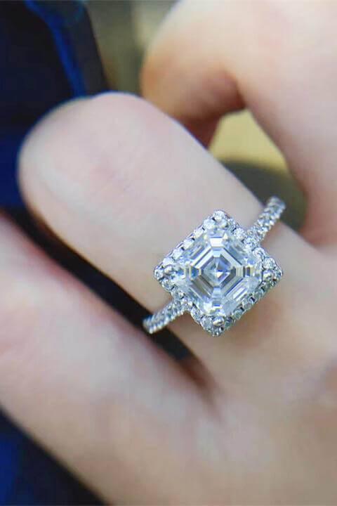 2 Carat Moissanite 925 Sterling Silver Ring - Clothes For Her Online Store
