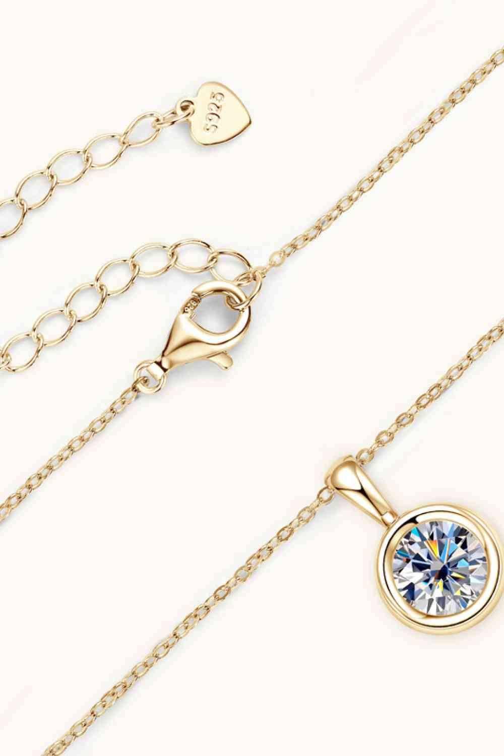 2 Carat Moissanite 925 Sterling Silver Necklace - Clothes For Her Online Store