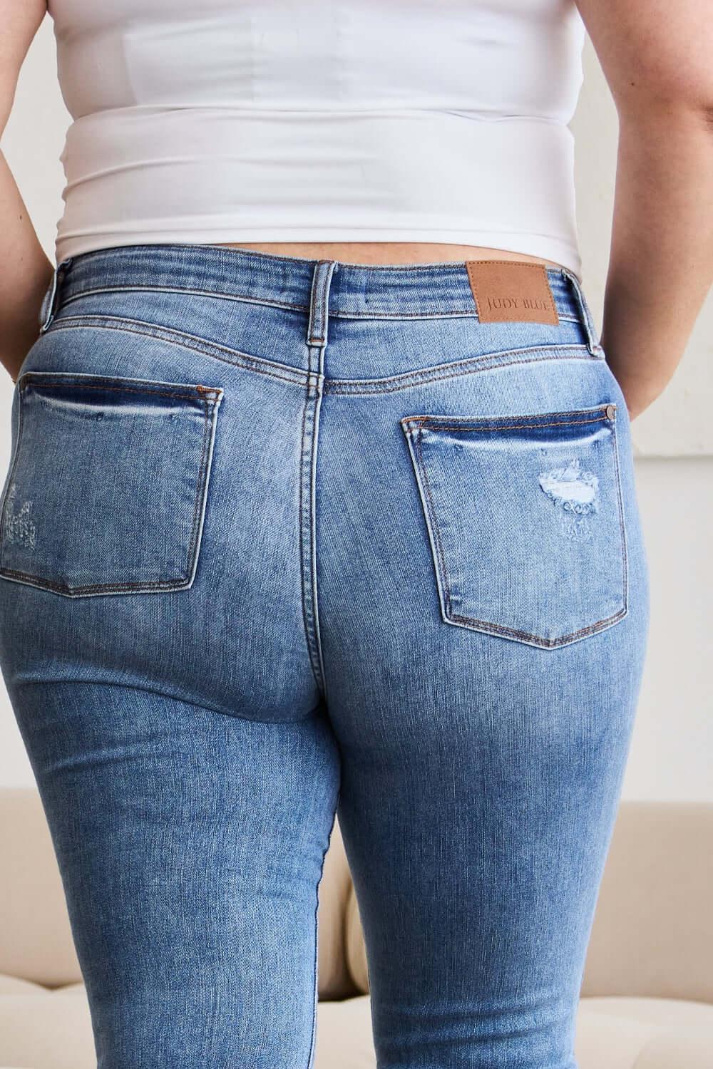 Judy Blue Full Size Release Hem Cropped Bootcut Jeans - Clothes For Her Online Store