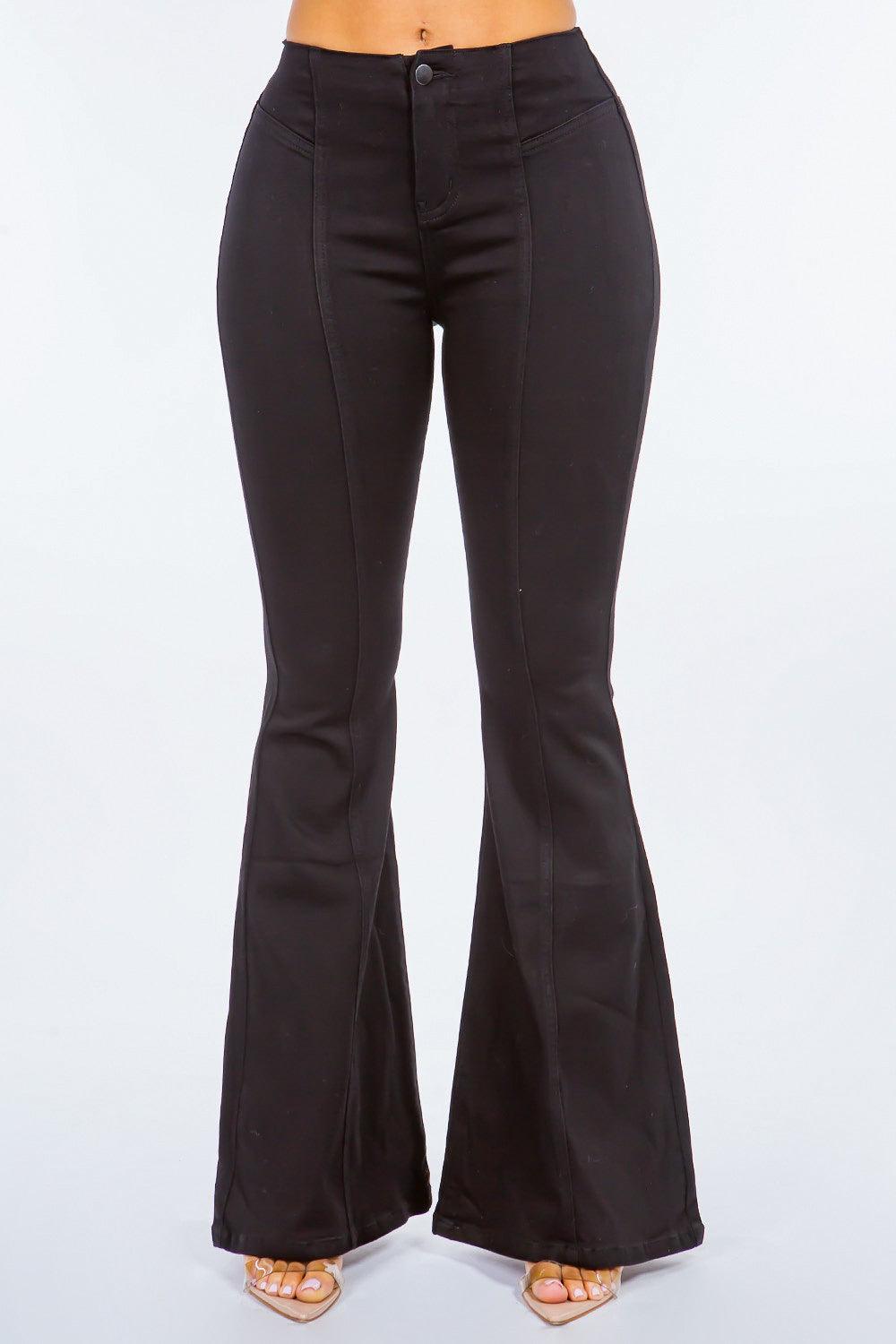 American Bazi High Waist Pull On Flare Jeans - Clothes For Her Online Store