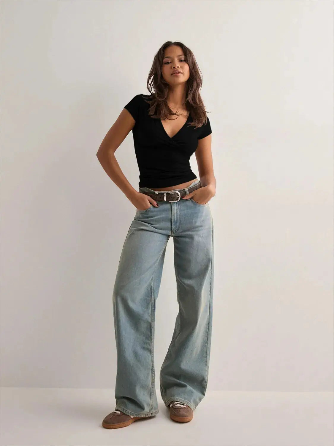 Surplice Short Sleeve T-Shirt - Clothes For Her Online Store