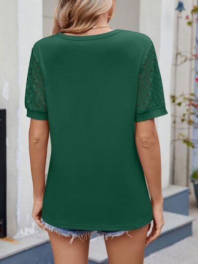 Lace Short Sleeve T-Shirt - Clothes For Her Online Store