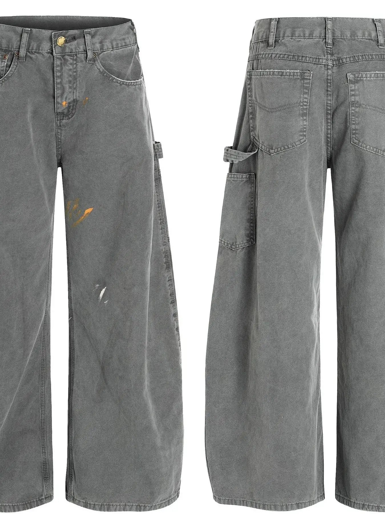 Men's Washed Distressed Curved Jeans
