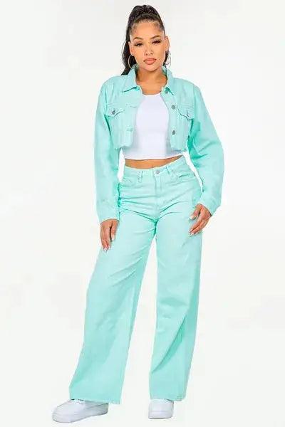 American Bazi High Waist Distressed Wide Leg Jeans - Clothes For Her Online Store