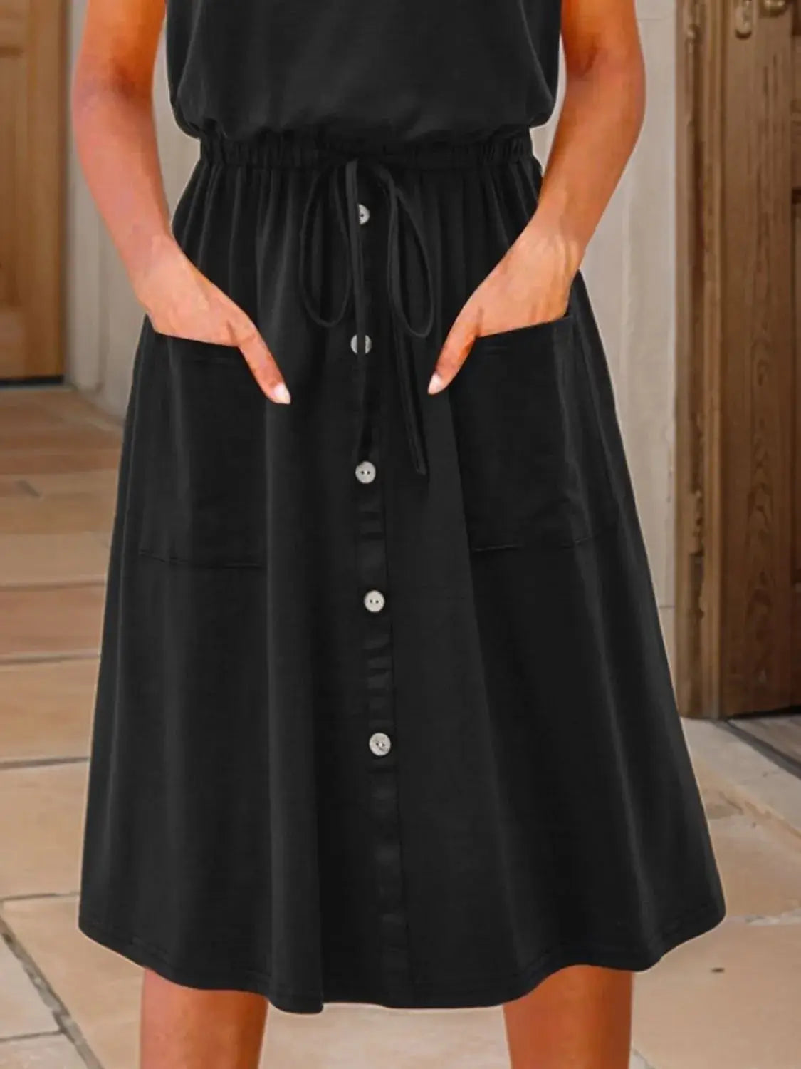 Full Size Round Neck Sleeveless Tank Dress Plus Size - Clothes For Her Online Store