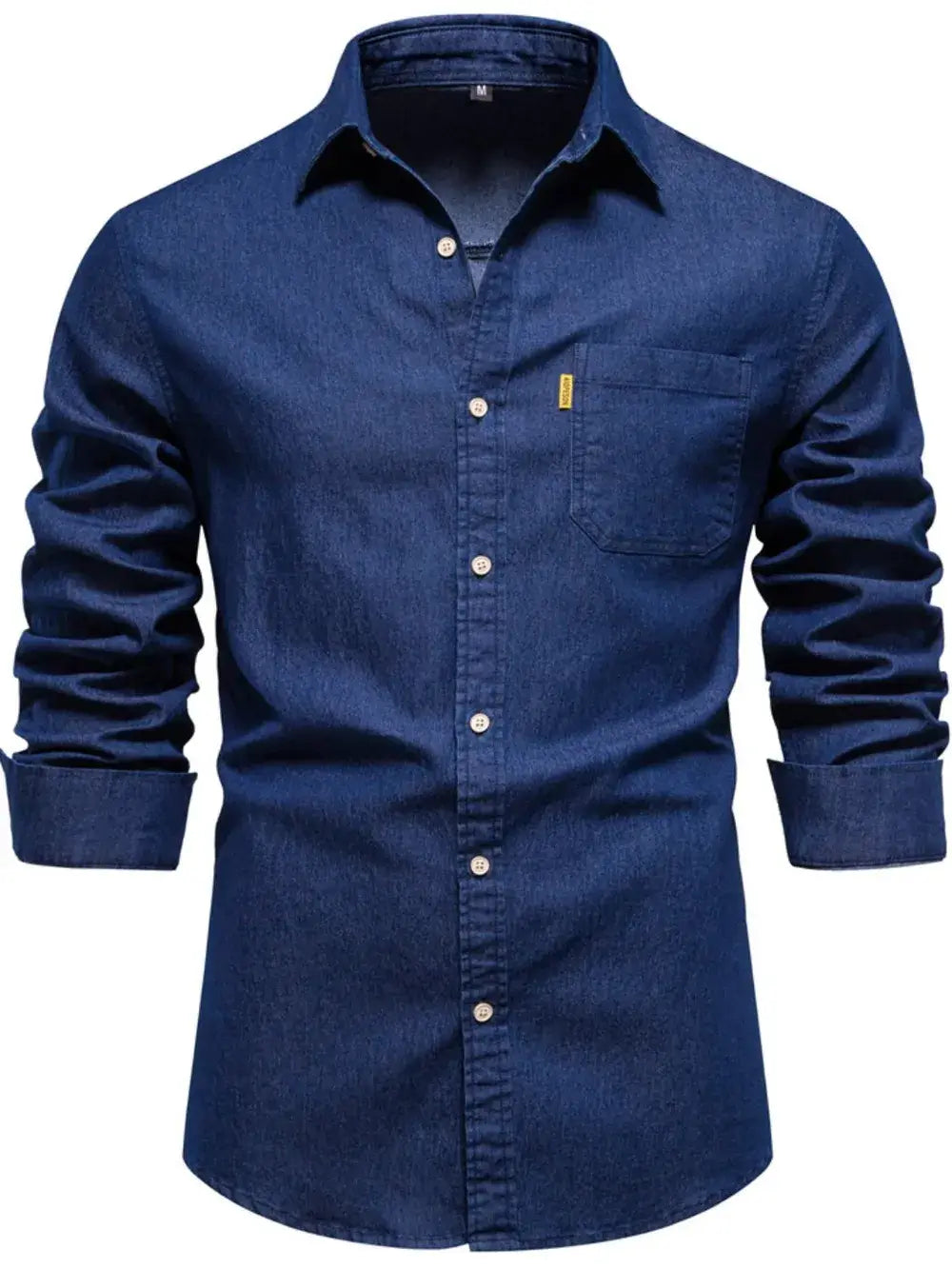 Men's Button-Down Denim Shirt with Chest Pocket