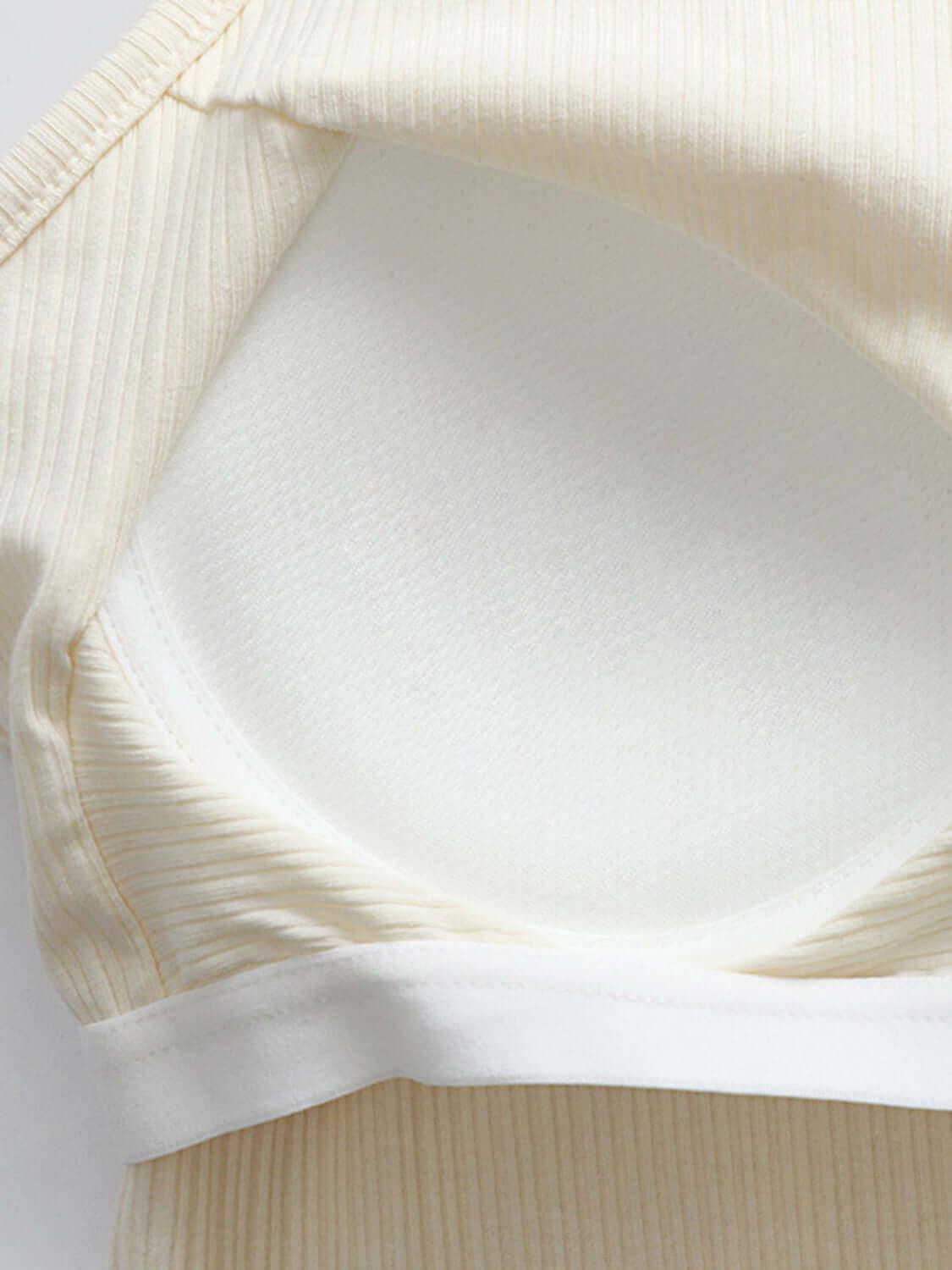Grecian Neck Cropped Tank with Chest Pads - Clothes For Her Online Store