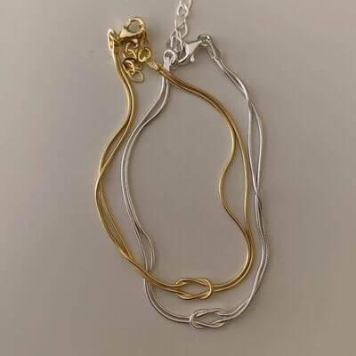 Titanium Steel Knotted Necklace - Clothes For Her Online Store