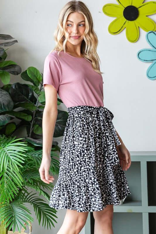 Heimish Full Size Short Sleeve Solid And Animal Print Mini Dress Plus Size - Clothes For Her Online Store