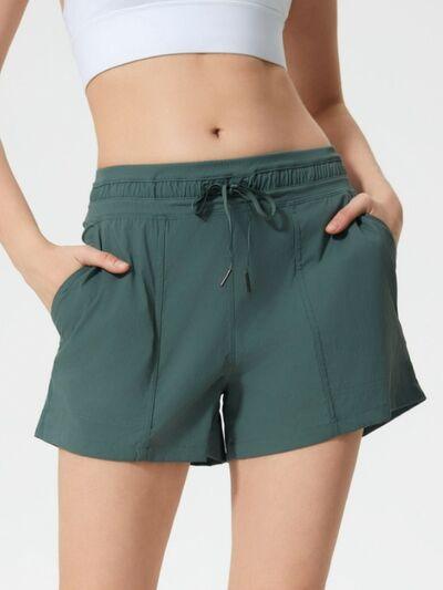 Millennia Drawstring Active Shorts with Pockets - Clothes For Her Online Store