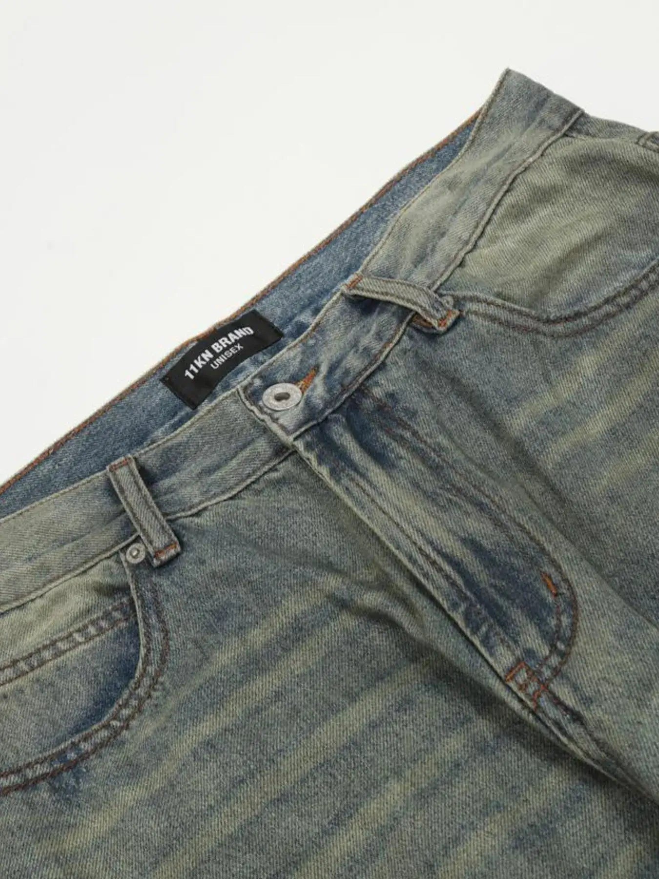 Men's Distressed Slim Bootcut Washed Jeans