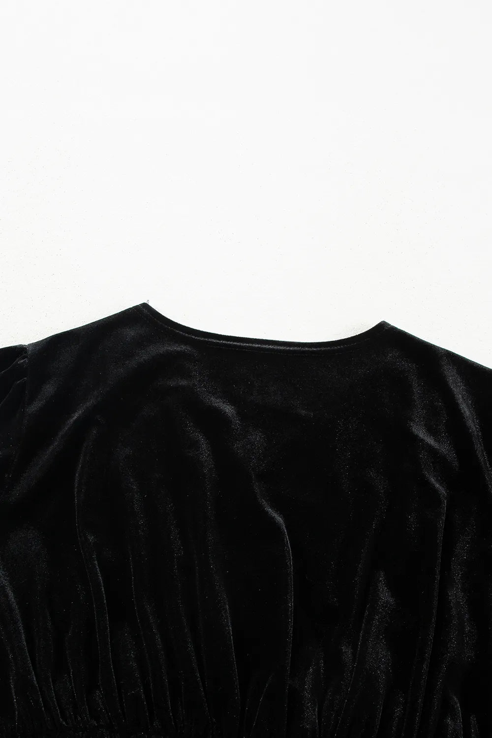 Surplice Long Sleeve Velvet Dress